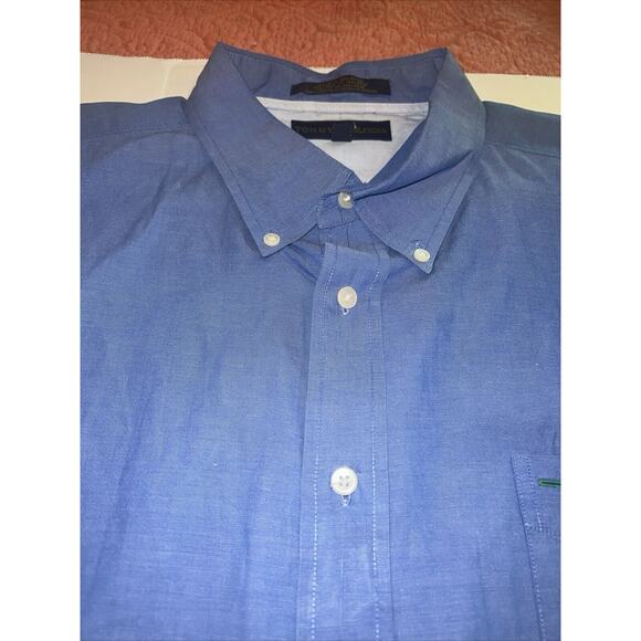 Tommy Hilfiger Mens Shirt 2XL Blue Long Sleeve Button Down - Picture 4 of 4